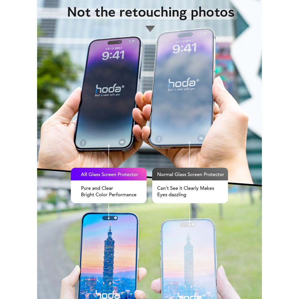 Picture of Apple iPhone 17 Pro 6.3 Screen Protector | Hoda Anti Reflection Full Coverage Tempered Glass Screen Protector for iPhone 17 Pro 6.3 (Anti Reflection)