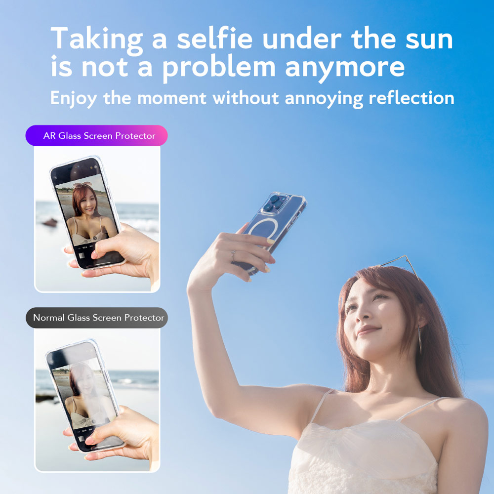 Picture of Apple iPhone 17 Pro 6.3 Screen Protector | Hoda Anti Reflection Full Coverage Tempered Glass Screen Protector for iPhone 17 Pro 6.3 (Anti Reflection)