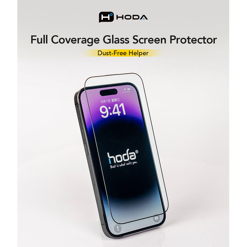 Picture of Apple iPhone 17 Pro 6.3 Screen Protector | Hoda Anti Clear Full Coverage Tempered Glass Screen Protector for iPhone 17 Pro 6.3 (Clear)