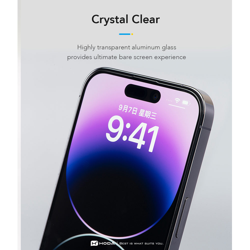 Picture of Apple iPhone 17 Pro 6.3 Screen Protector | Hoda Anti Clear Full Coverage Tempered Glass Screen Protector for iPhone 17 Pro 6.3 (Clear)