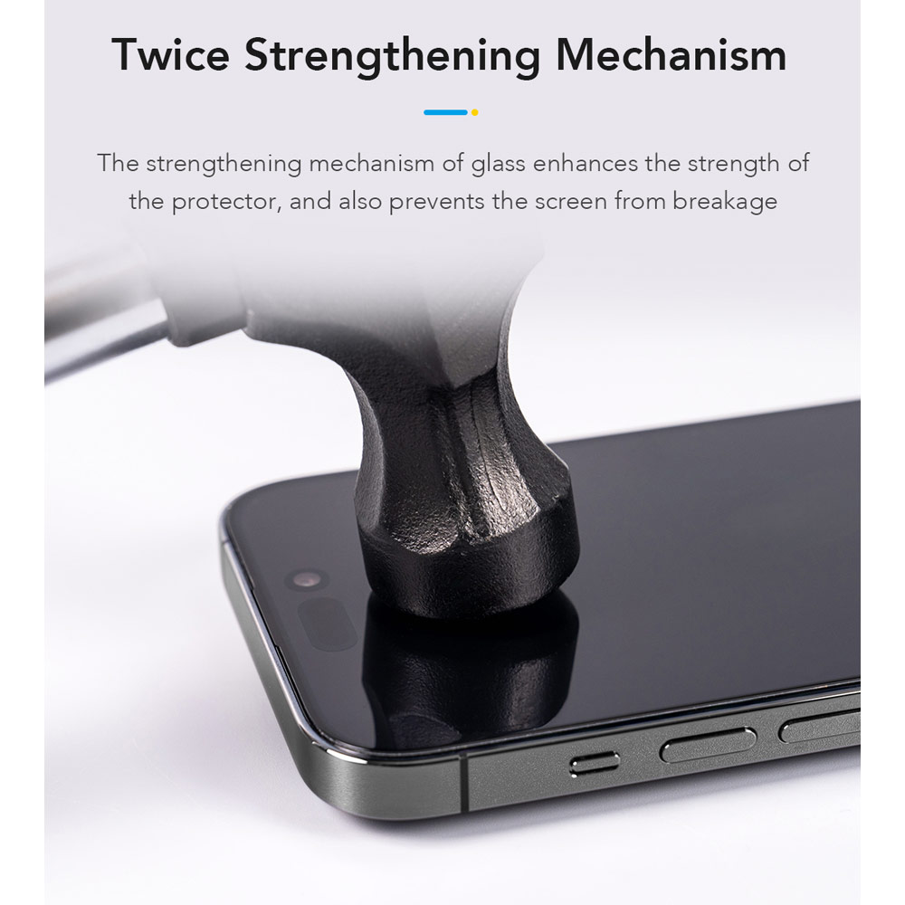 Picture of Apple iPhone 17 Pro 6.3 Screen Protector | Hoda Anti Clear Full Coverage Tempered Glass Screen Protector for iPhone 17 Pro 6.3 (Clear)