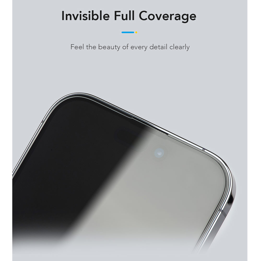 Picture of Apple iPhone 17 Pro 6.3 Screen Protector | Hoda Anti Clear Full Coverage Tempered Glass Screen Protector for iPhone 17 Pro 6.3 (Clear)