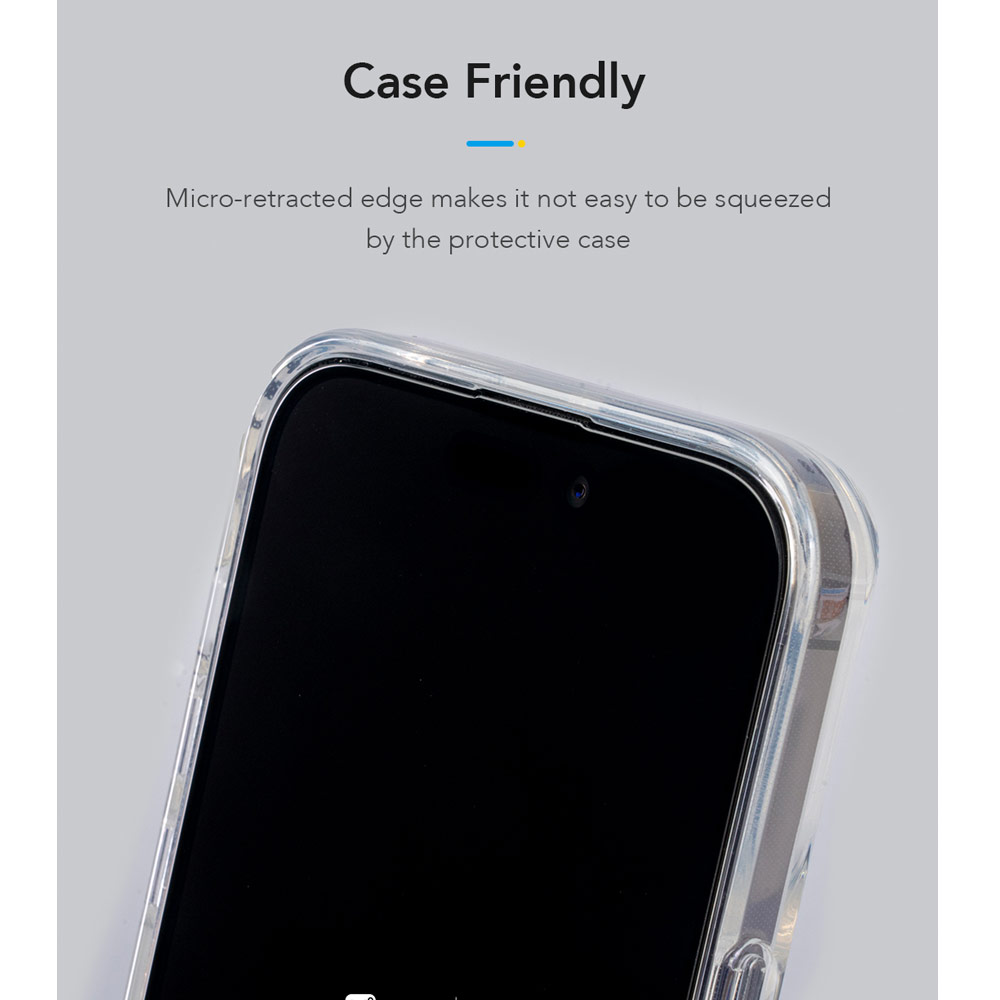 Picture of Apple iPhone 17 Pro 6.3 Screen Protector | Hoda Anti Clear Full Coverage Tempered Glass Screen Protector for iPhone 17 Pro 6.3 (Clear)