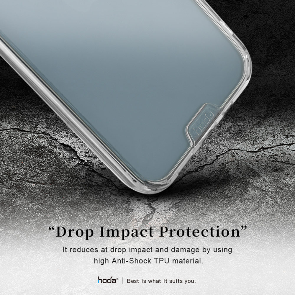 Picture of Apple iPhone 13 Pro Max 6.7 Case | Hoda Military CRYSTAL PRO 3D TEMPERED GLASS BACKPLATE Drop Protection PROTECTIVE Case for Apple iPhone 13 Pro Max 6.7 (Crystal Clear Black)
