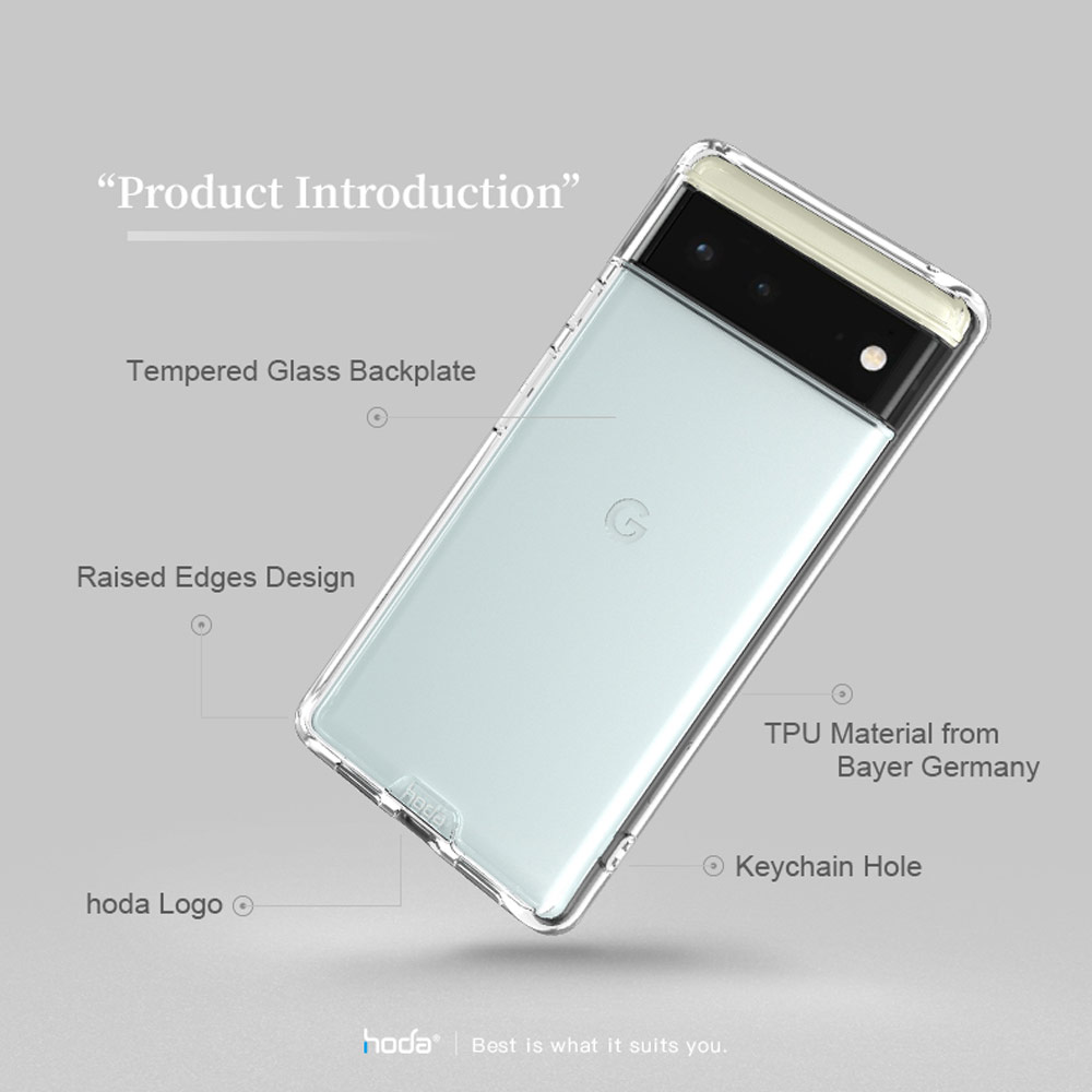 Picture of Google Pixel 6 Case | Hoda Crystal Pro Glass Case Military Standard Case For Google Pixel 6 (Clear)