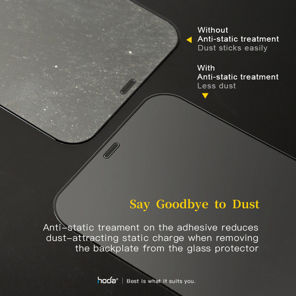 Picture of Apple iPhone 13 6.1 Screen Protector | Hoda 0.33mm 2.5D Full Coverage Tempered Glass Screen Protector for Apple iPhone 13 iPhone 13 Pro 6.1 (Black)