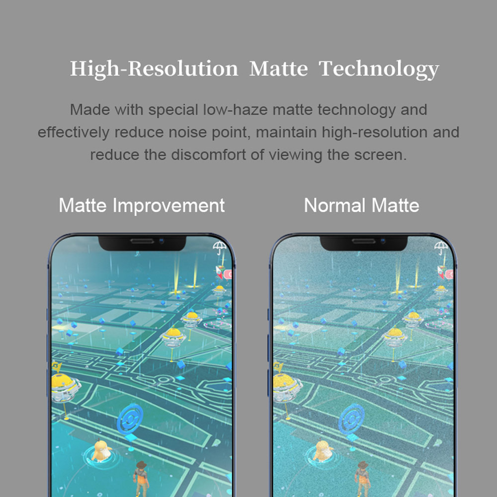 Picture of Apple iPhone 13 6.1 Screen Protector | Hoda 0.33mm 2.5D Full Coverage Tempered Glass Screen Protector for Apple iPhone 13 iPhone 13 Pro 6.1  (Matte Specialize for Mobile Gaming)