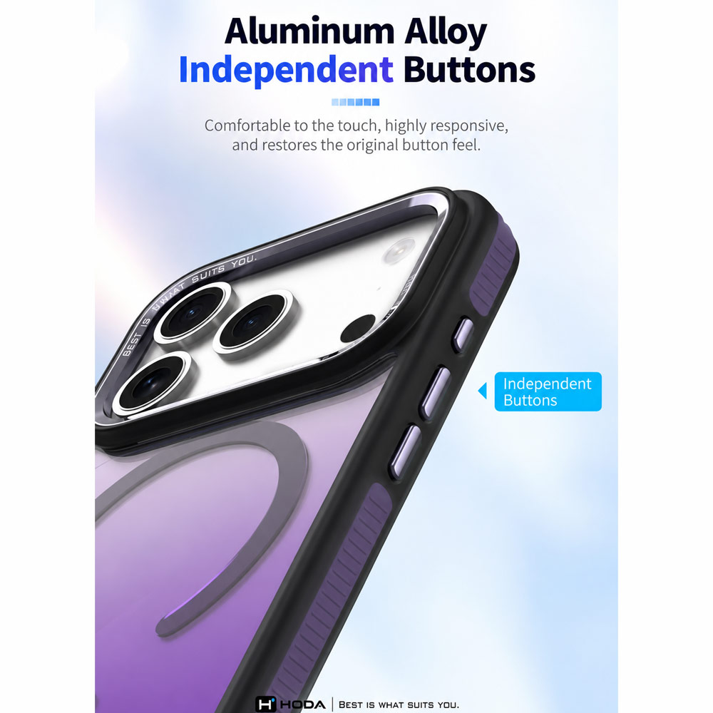 Picture of Apple iPhone 18 Pro Case | Hoda MultiColor Case with Magnet for iPhone 18 Pro 17 Pro - Lunar Gray