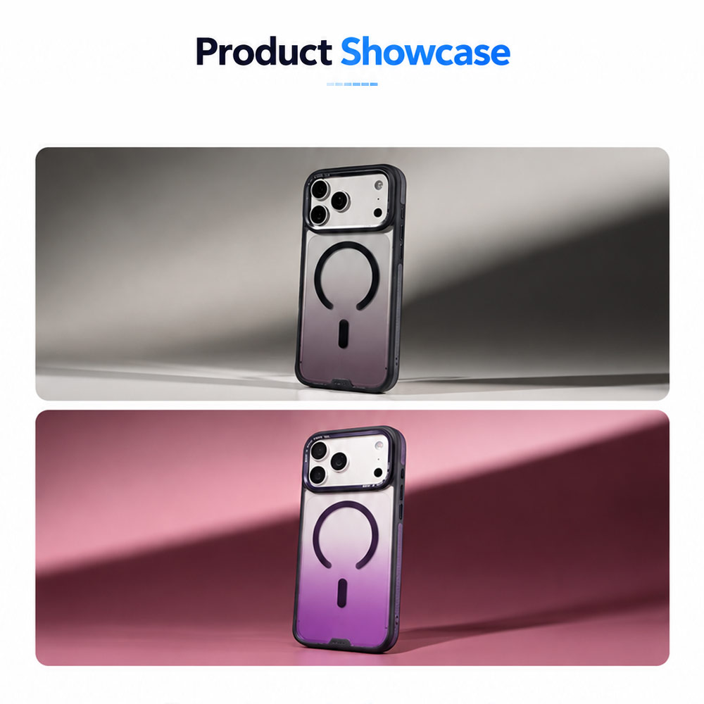Picture of Apple iPhone 18 Pro Case | Hoda MultiColor Case with Magnet for iPhone 18 Pro 17 Pro - Lunar Gray