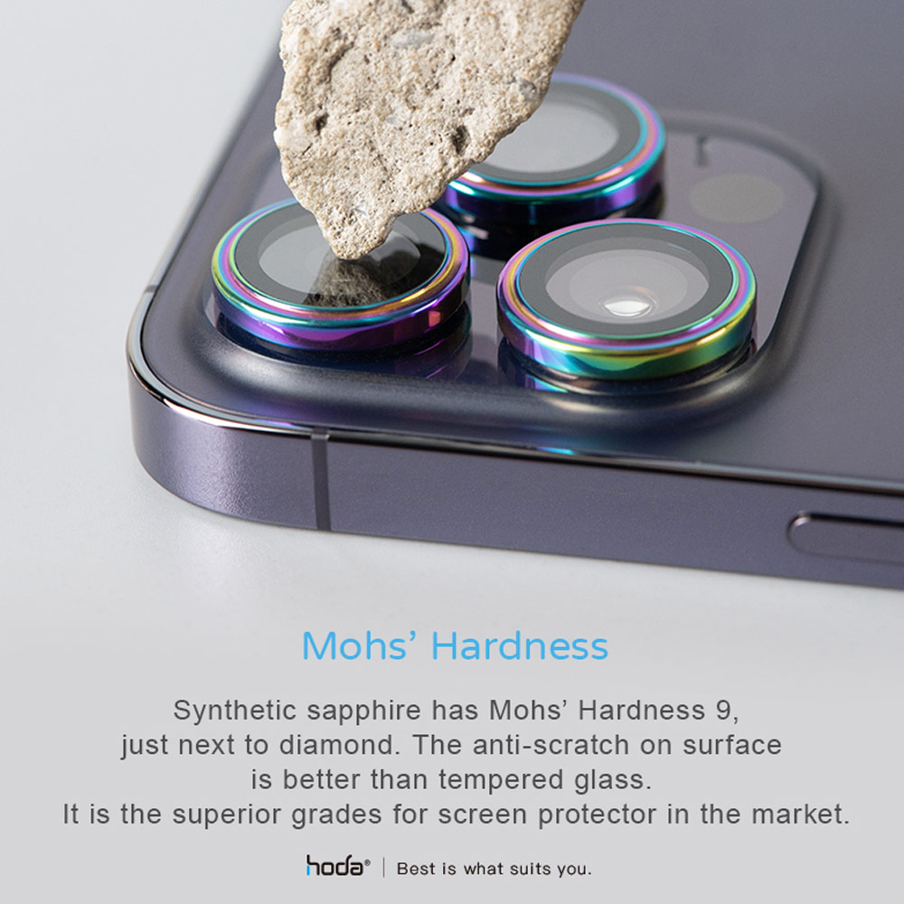 Picture of Apple iPhone 14 Pro Max 6.7  | Hoda Sapphire Lens Protector for iPhone 14 Pro 6.1 iPhone 14 Pro Max 6.7  (3PCS Graphite)