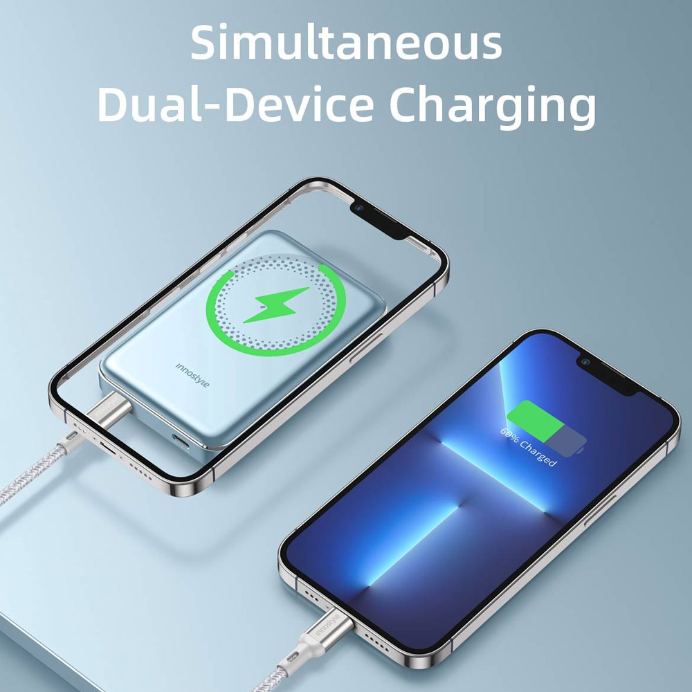 Picture of Innostyle PowerMag Slim Magnetic Wireless Charging with USB-C input output Fast Charge PowerBank  (Black)