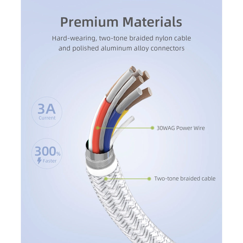Picture of Innostyle MFI Certified PowerFlex 60W Fast Charging Data Cable USB-C to Lightning 150cm (Blue)