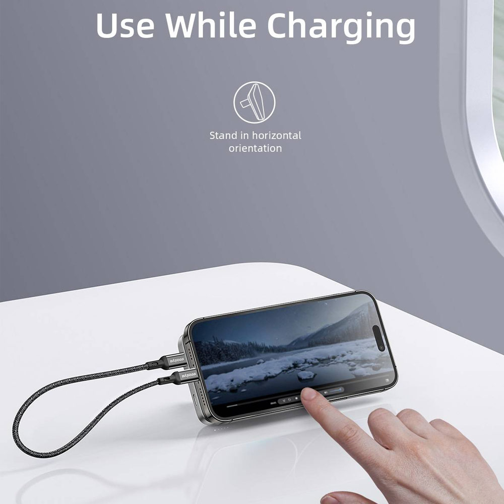 Picture of Innostyle PowerMag Switch 2 in 1 Standable Magnetic Wireless Charging with USB-C input output Fast Charge PowerBank  (Black)