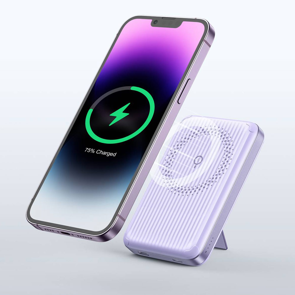 Picture of Innostyle PowerMag Switch 2 in 1 Standable Magnetic Wireless Charging with USB-C input output Fast Charge PowerBank  (Black)
