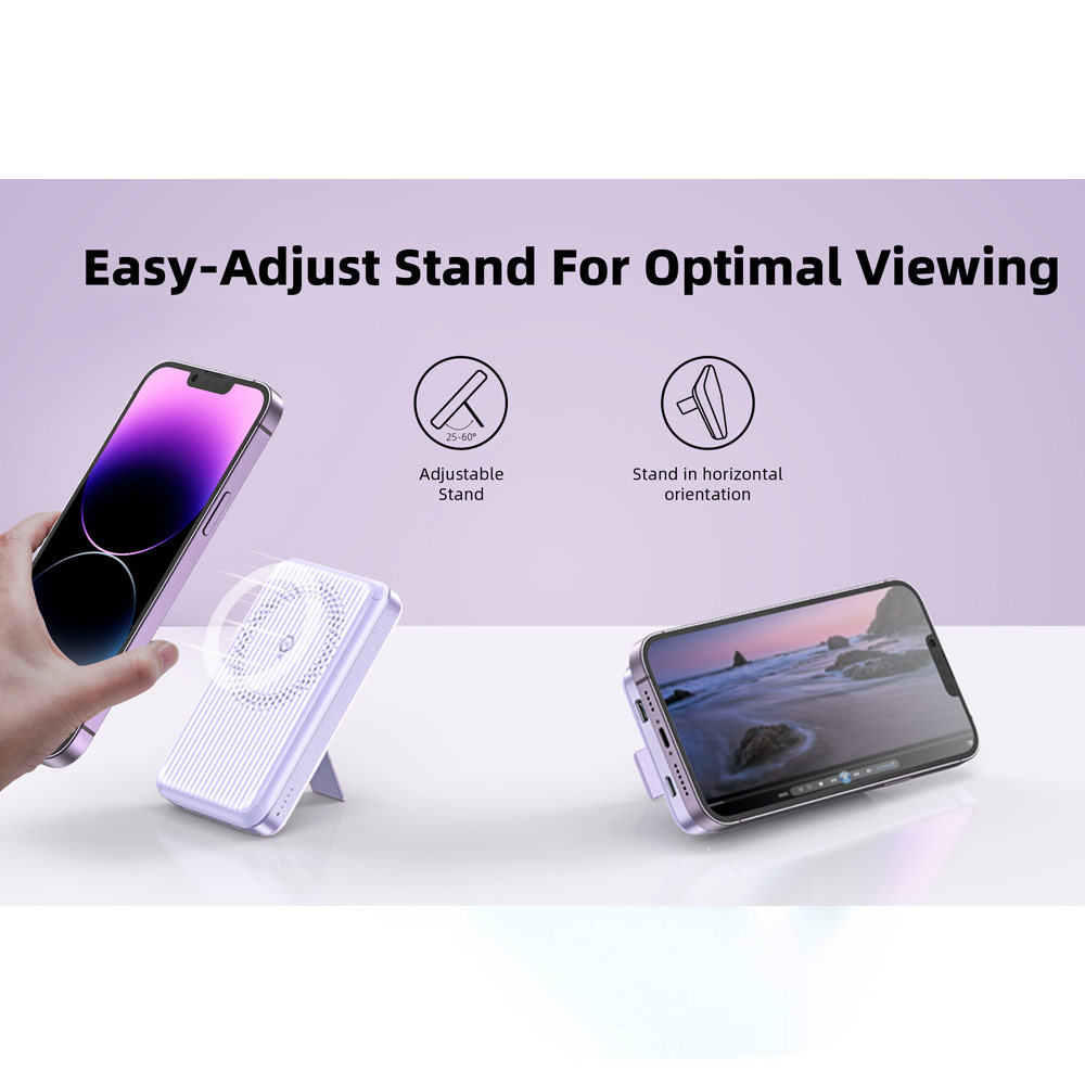 Picture of Innostyle PowerMag Switch 2 in 1 Standable Magnetic Wireless Charging with USB-C input output Fast Charge PowerBank  (Black)