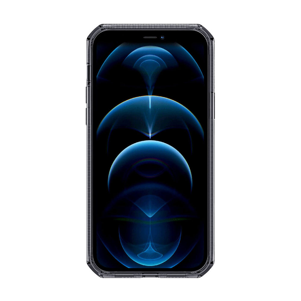 Picture of Apple iPhone 12 6.1 Case | ITSKINS SPECTRUM CLEAR ANTIMICROBIAL Certified Antishock Protection Case for Apple iPhone 12 iPhone 12 Pro 6.1 (Smoke)