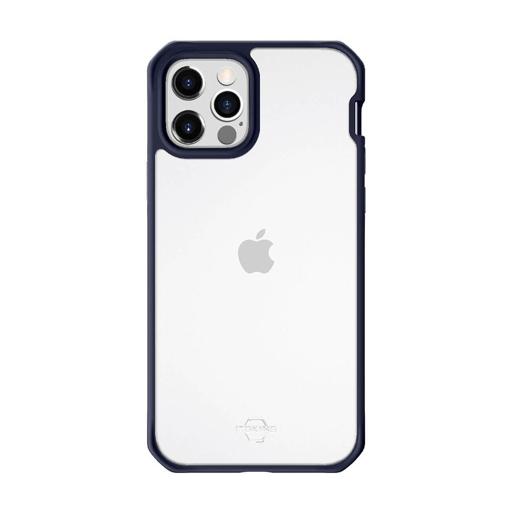 Picture of Apple iPhone 12 6.1 Case | ITSKINS HYBRID SOLID ANTIMICROBIAL Certified Antishock Protection Case for Apple iPhone 12 iPhone 12 Pro 6.1 (Deep Blue transparent)