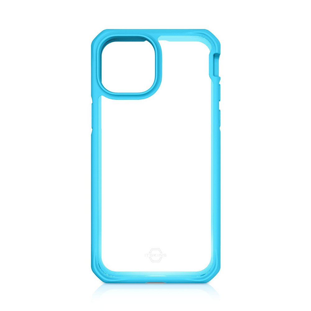 Picture of Apple iPhone 13 Pro Max 6.7 Case | ITSKINS HYBRID SOLID Drop Protection Case for iPhone 13 Pro Max 6.7 (Blue Transparent)