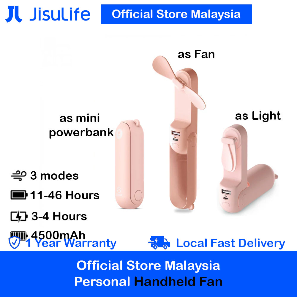 Picture of Jisulife Malaysia 3 in 1 Mini Handheld Fan USB Rechargeable Fan Power Bank with Flash Light for Office OutdoorTravel Hiking Camping  Concert Indoor Court F8X (Pink) Red Design- Red Design Cases, Red Design Covers, iPad Cases and a wide selection of Red Design Accessories in Malaysia, Sabah, Sarawak and Singapore 