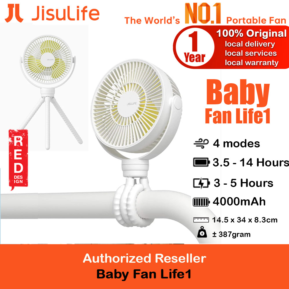 Picture of Jisulife Malaysia Child Baby Safe Low Noise Stroller Car Seat Rotatable Flexible Tripod Rechargeable Fan FA24  (White) Red Design- Red Design Cases, Red Design Covers, iPad Cases and a wide selection of Red Design Accessories in Malaysia, Sabah, Sarawak and Singapore 