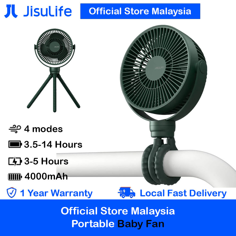 Picture of Jisulife Malaysia Child Baby Safe Low Noise Stroller Car Seat Rotatable Flexible Tripod Rechargeable Fan FA24 (Green) Red Design- Red Design Cases, Red Design Covers, iPad Cases and a wide selection of Red Design Accessories in Malaysia, Sabah, Sarawak and Singapore 