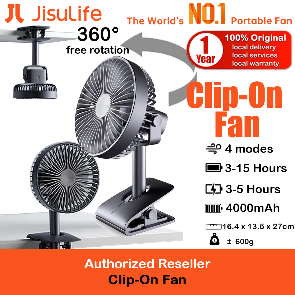 Picture of JISULIFE Malaysia Clip On  Desk Fan Portable Desktop Fan 4000mAh USB-C Rechargeable for Office Room Travel Outdoor Indoor FA7B (Navy) Red Design- Red Design Cases, Red Design Covers, iPad Cases and a wide selection of Red Design Accessories in Malaysia, Sabah, Sarawak and Singapore 