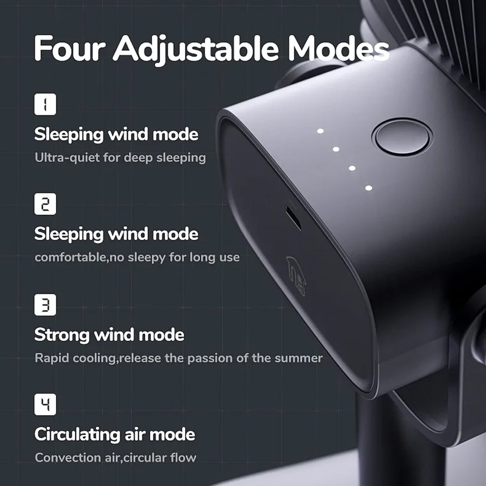 Picture of JISULIFE Malaysia Clip On  Desk Fan Portable Desktop Fan 4000mAh USB-C Rechargeable for Office Room Travel Outdoor Indoor FA7B (Navy)
