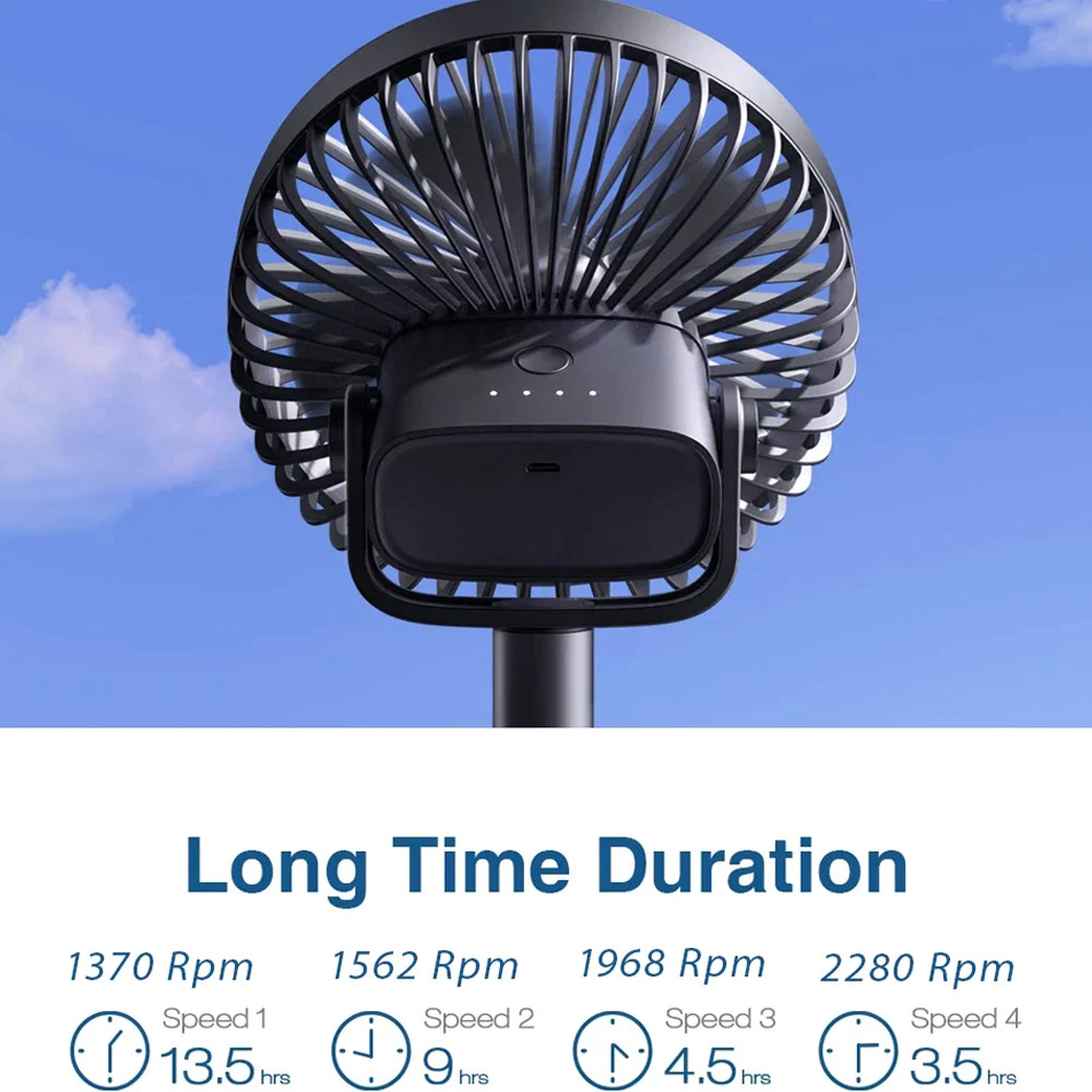 Picture of JISULIFE Malaysia Clip On  Desk Fan Portable Desktop Fan 4000mAh USB-C Rechargeable for Office Room Travel Outdoor Indoor FA7B (Navy)