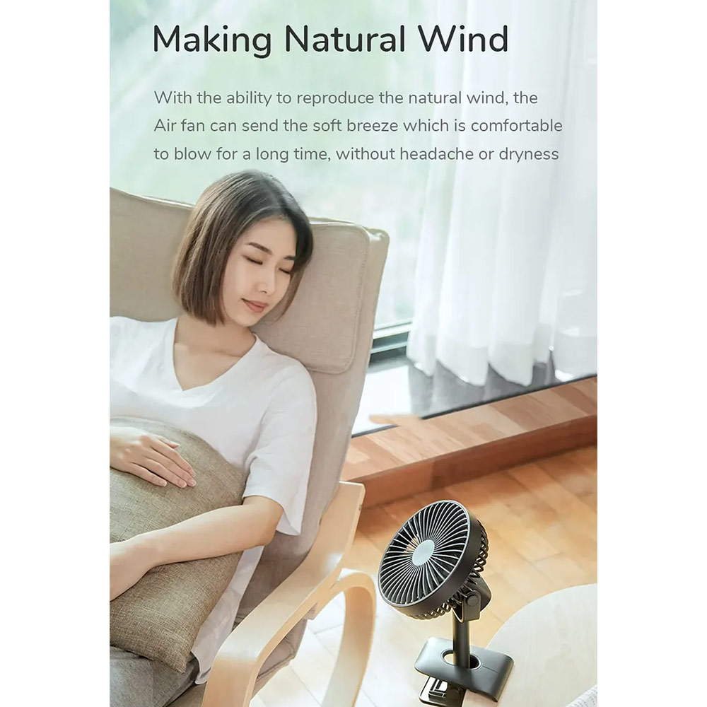 Picture of JISULIFE Malaysia Clip On  Desk Fan Portable Desktop Fan 4000mAh USB-C Rechargeable for Office Room Travel Outdoor Indoor FA7B (Navy)