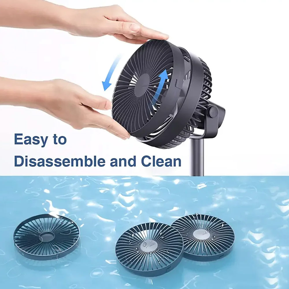 Picture of JISULIFE Malaysia Clip On  Desk Fan Portable Desktop Fan 4000mAh USB-C Rechargeable for Office Room Travel Outdoor Indoor FA7B (Navy)