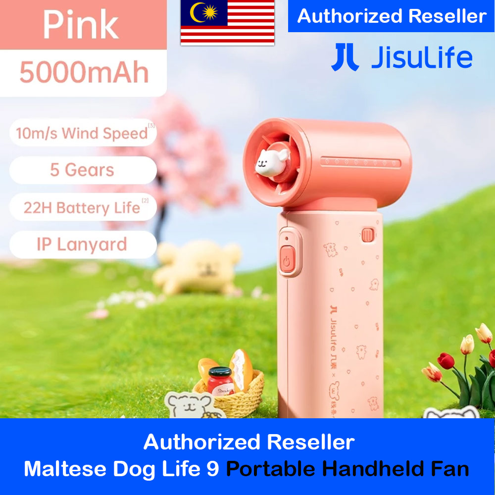 Picture of Jisulife Malaysia Maltese Series Life9 Handheld Fan Ultra Mini Compact Small Pocket Size Portable Handheld Fan Kipas Pegang Tangan Angin Kuat (5000mah Pink) Red Design- Red Design Cases, Red Design Covers, iPad Cases and a wide selection of Red Design Accessories in Malaysia, Sabah, Sarawak and Singapore 