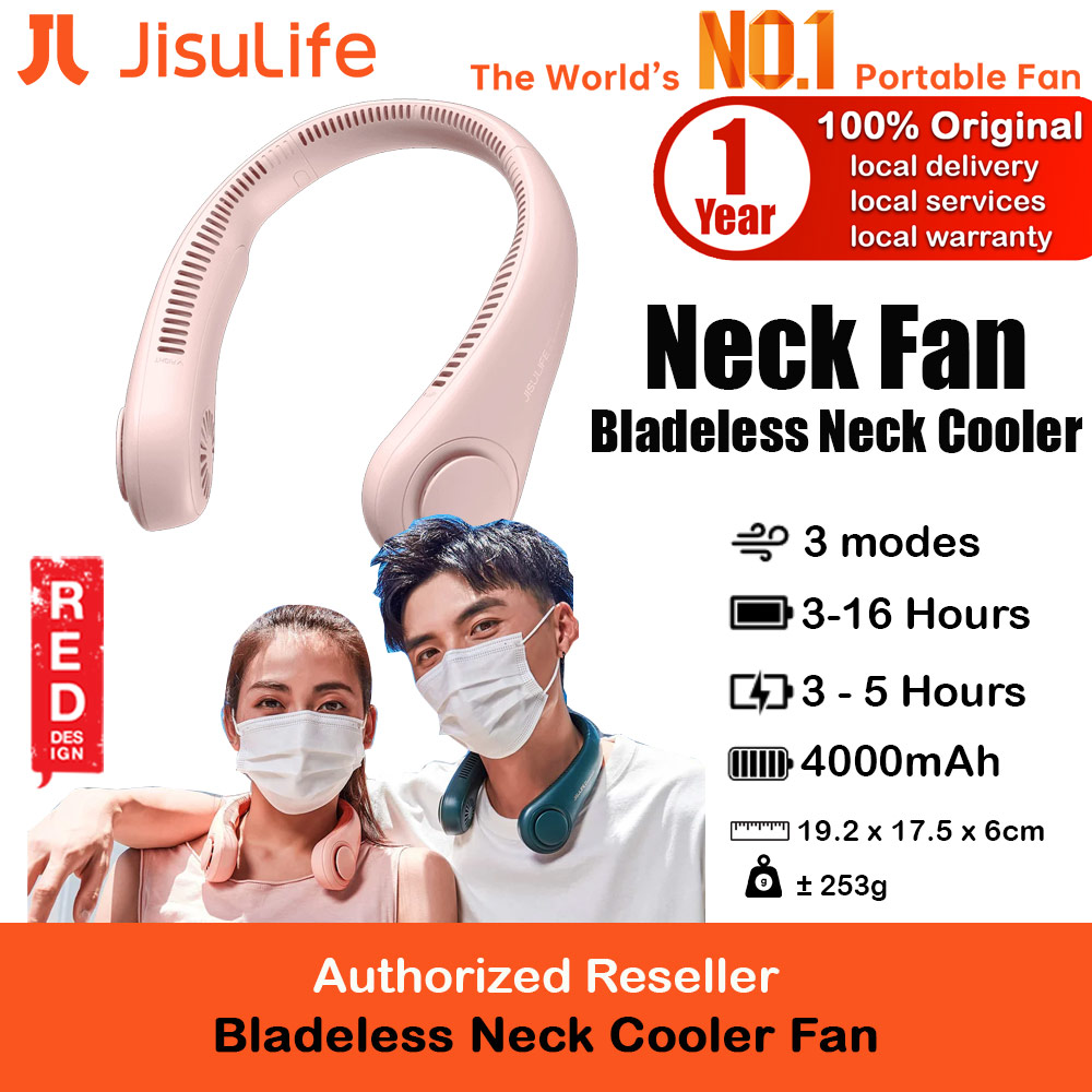 Picture of JISULIFE Malaysia Portable Neck Fan Hands Free Bladeless Fan 4000 mAh Battery Operated Wearable Personal Fan Leafless Rechargeable Headphone Design USB Powered Desk Fan 3 Speeds  for Running Badminton Indoor Court Concert Picnic Camping Outdoor Activity FA14 (Pink) Red Design- Red Design Cases, Red Design Covers, iPad Cases and a wide selection of Red Design Accessories in Malaysia, Sabah, Sarawak and Singapore 