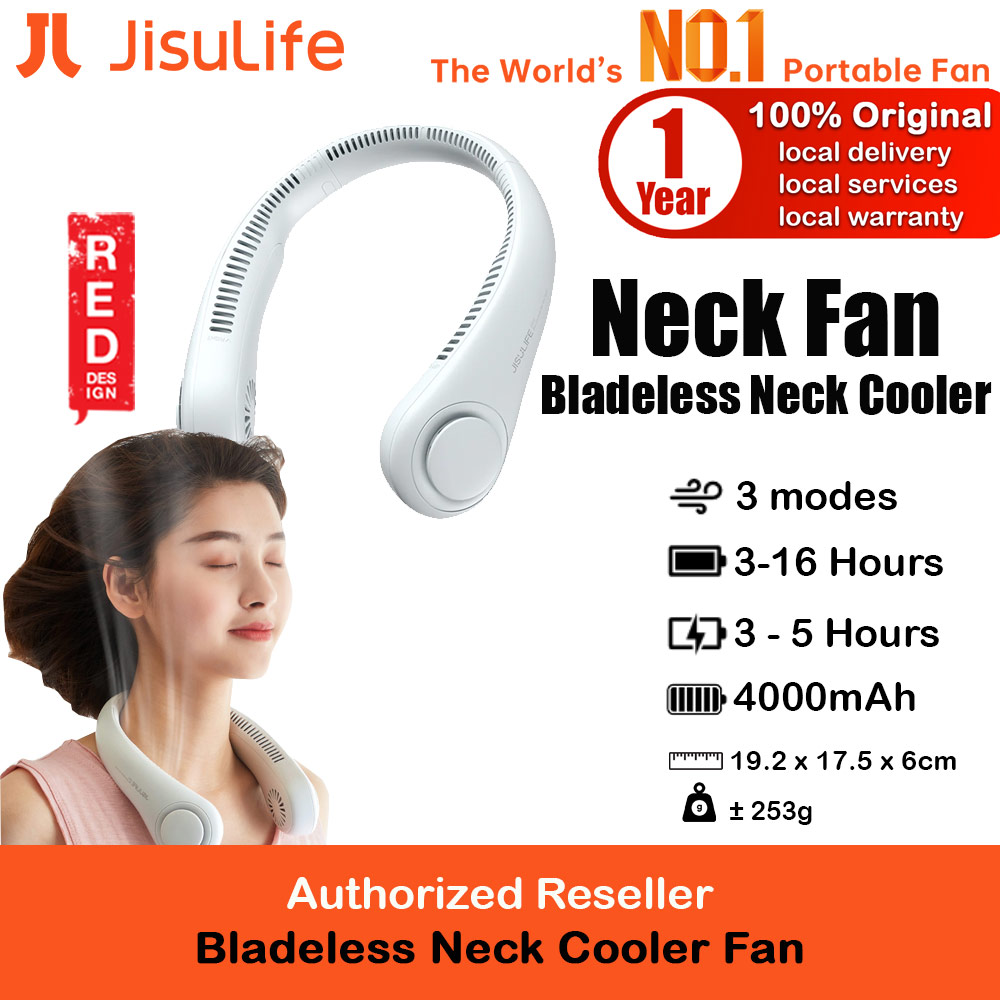 Picture of JISULIFE Malaysia Portable Neck Fan Hands Free Bladeless Fan 4000 mAh Battery Operated Wearable Personal Fan Leafless Rechargeable Headphone Design USB Powered Desk Fan 3 Speeds for Running Badminton Indoor Court Concert Picnic Camping Outdoor Activity FA14 (Grey) Red Design- Red Design Cases, Red Design Covers, iPad Cases and a wide selection of Red Design Accessories in Malaysia, Sabah, Sarawak and Singapore 