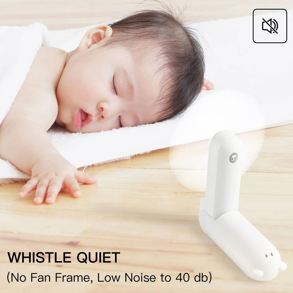 Picture of Jisulife Malaysia 3 in 1 Mini Handheld Fan USB Rechargeable Fan Power Bank with Flash Light for Office OutdoorTravel Hiking Camping Concert Indoor Court F8X (White)