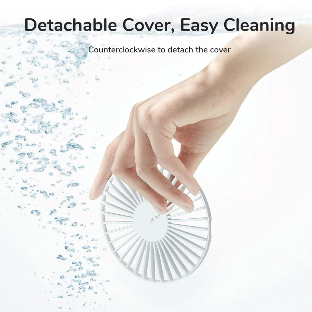 Picture of Jisulife Malaysia 3 Speed Wind Portable Rechargeable 6000mAh Handheld Fan for Outdoor Badminton Court Concert Picnic Camping (White)