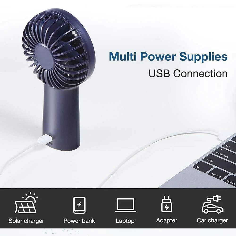 Picture of Jisulife Malaysia 3 Speed Wind Portable Rechargeable  6000mAh Handheld Fan for Outdoor Badminton Court Concert Picnic Camping (Blue)