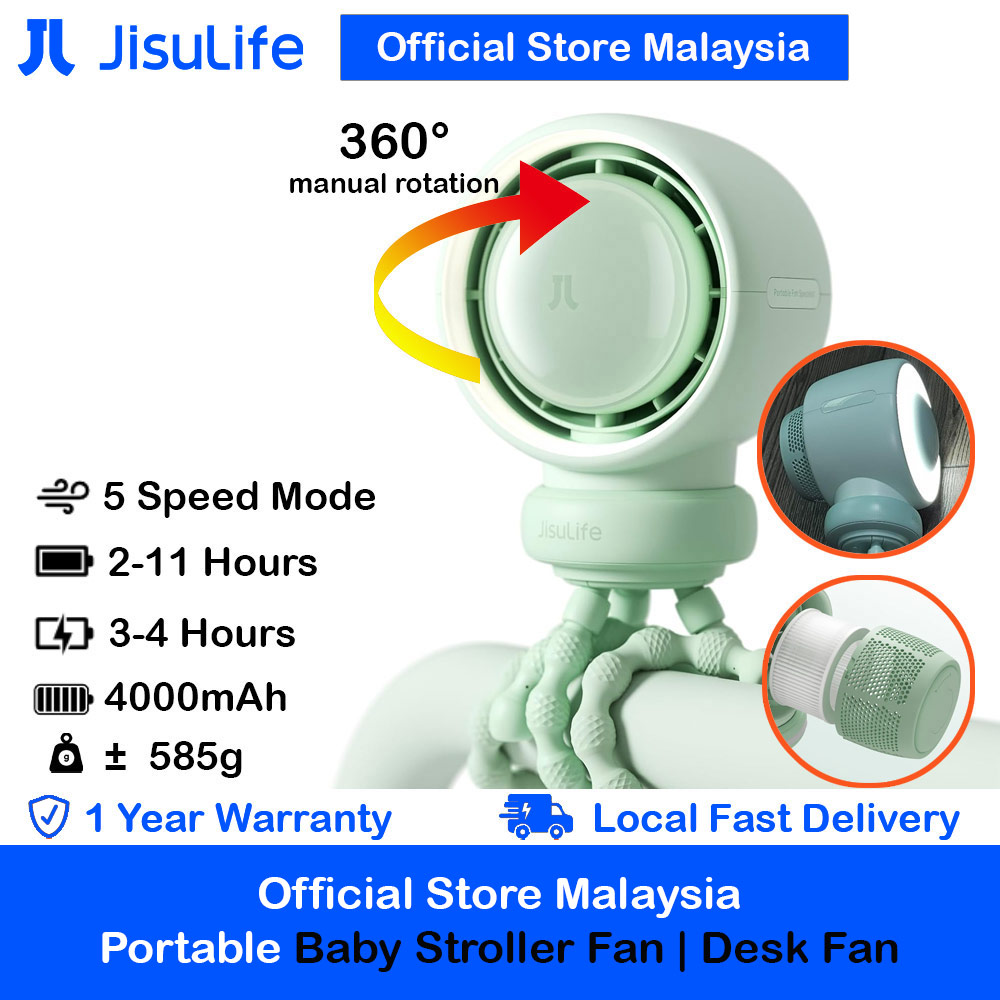 Picture of Jisulife Malaysia Life2 Child Baby Safe Stroller Car Seat Rotatable Flexible Tripod Rechargeable Bladeless Fan (Green) Red Design- Red Design Cases, Red Design Covers, iPad Cases and a wide selection of Red Design Accessories in Malaysia, Sabah, Sarawak and Singapore 