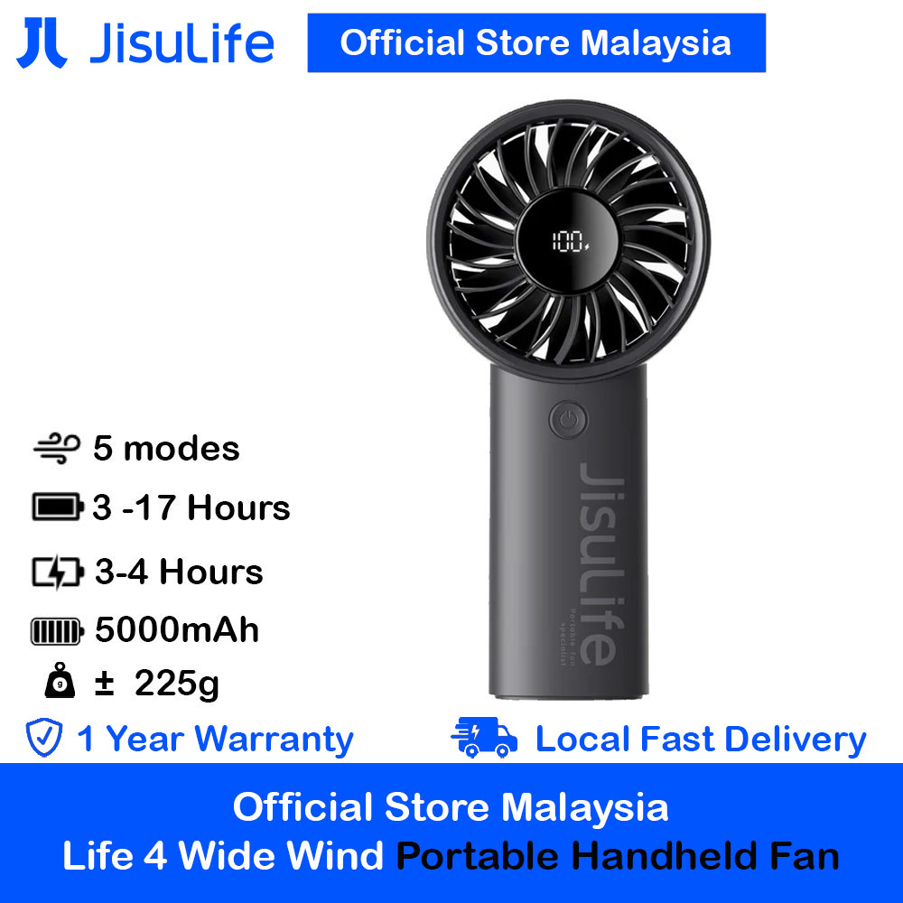 Picture of Jisulife Malaysia Powerful Handheld Fan Life4 Powerful Portable Fan with LED Display (5000mAh Black) Red Design- Red Design Cases, Red Design Covers, iPad Cases and a wide selection of Red Design Accessories in Malaysia, Sabah, Sarawak and Singapore 