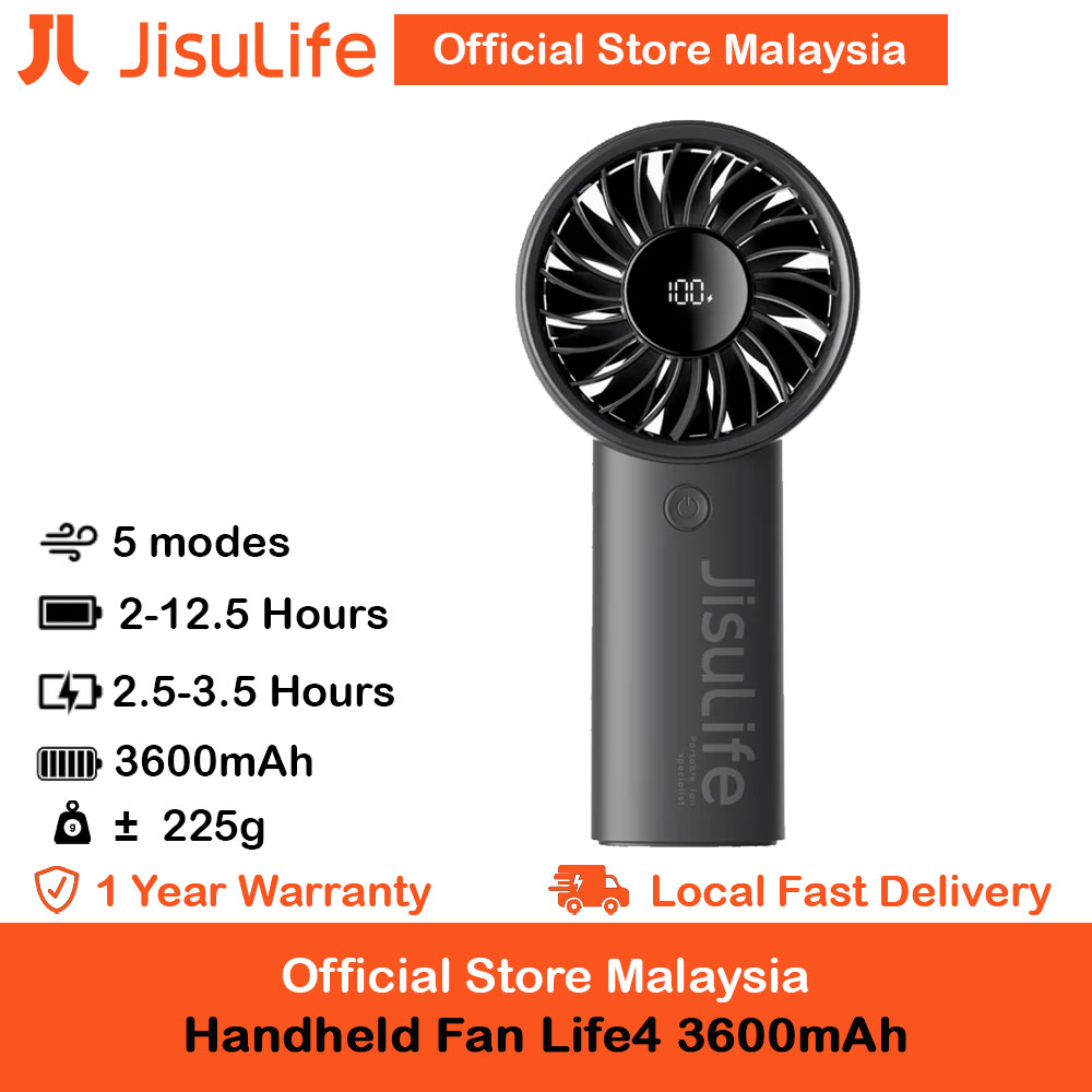 Picture of Jisulife Malaysia Powerful Handheld Fan Life4 Powerful Portable Fan with LED Display (3600mAh Black) Red Design- Red Design Cases, Red Design Covers, iPad Cases and a wide selection of Red Design Accessories in Malaysia, Sabah, Sarawak and Singapore 