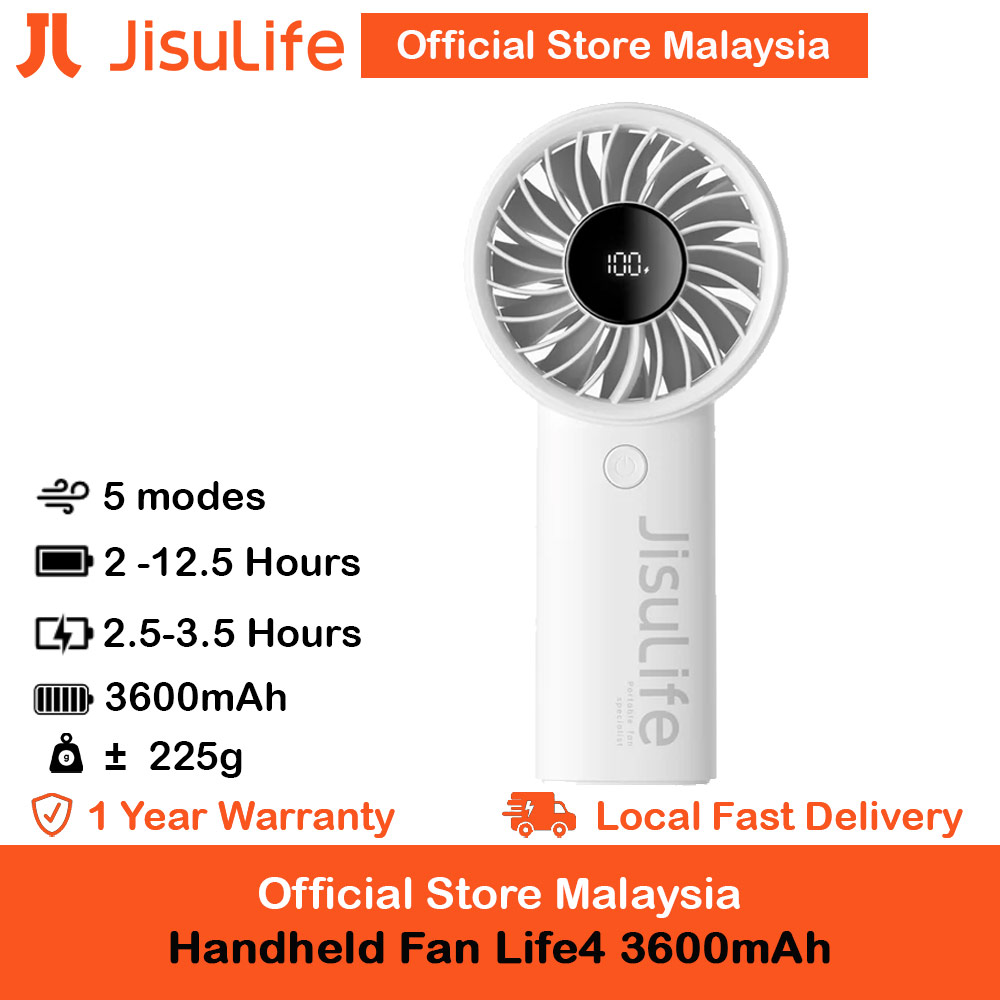 Picture of Jisulife Malaysia Powerful Handheld Fan Life4 Powerful Portable Fan with LED Display (3600mAh Light Grey) Red Design- Red Design Cases, Red Design Covers, iPad Cases and a wide selection of Red Design Accessories in Malaysia, Sabah, Sarawak and Singapore 