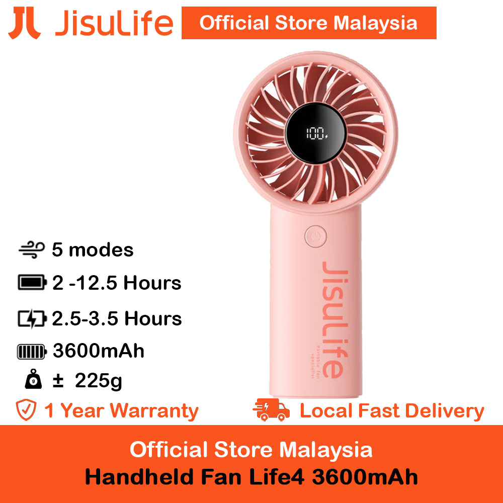 Picture of Jisulife Malaysia Powerful Handheld Fan Life4 Powerful Portable Fan with LED Display (3600mAh Pink) Red Design- Red Design Cases, Red Design Covers, iPad Cases and a wide selection of Red Design Accessories in Malaysia, Sabah, Sarawak and Singapore 