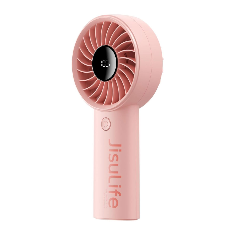 Picture of Jisulife Malaysia Powerful Handheld Fan Life4 Powerful Portable Fan with LED Display (3600mAh Pink)