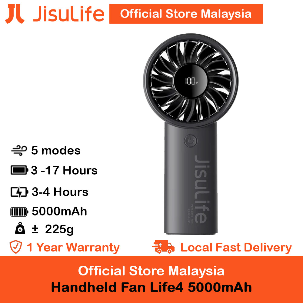 Picture of Jisulife Malaysia Powerful Handheld Fan Life4 Powerful Portable Fan with LED Display (5000mAh Black) Red Design- Red Design Cases, Red Design Covers, iPad Cases and a wide selection of Red Design Accessories in Malaysia, Sabah, Sarawak and Singapore 