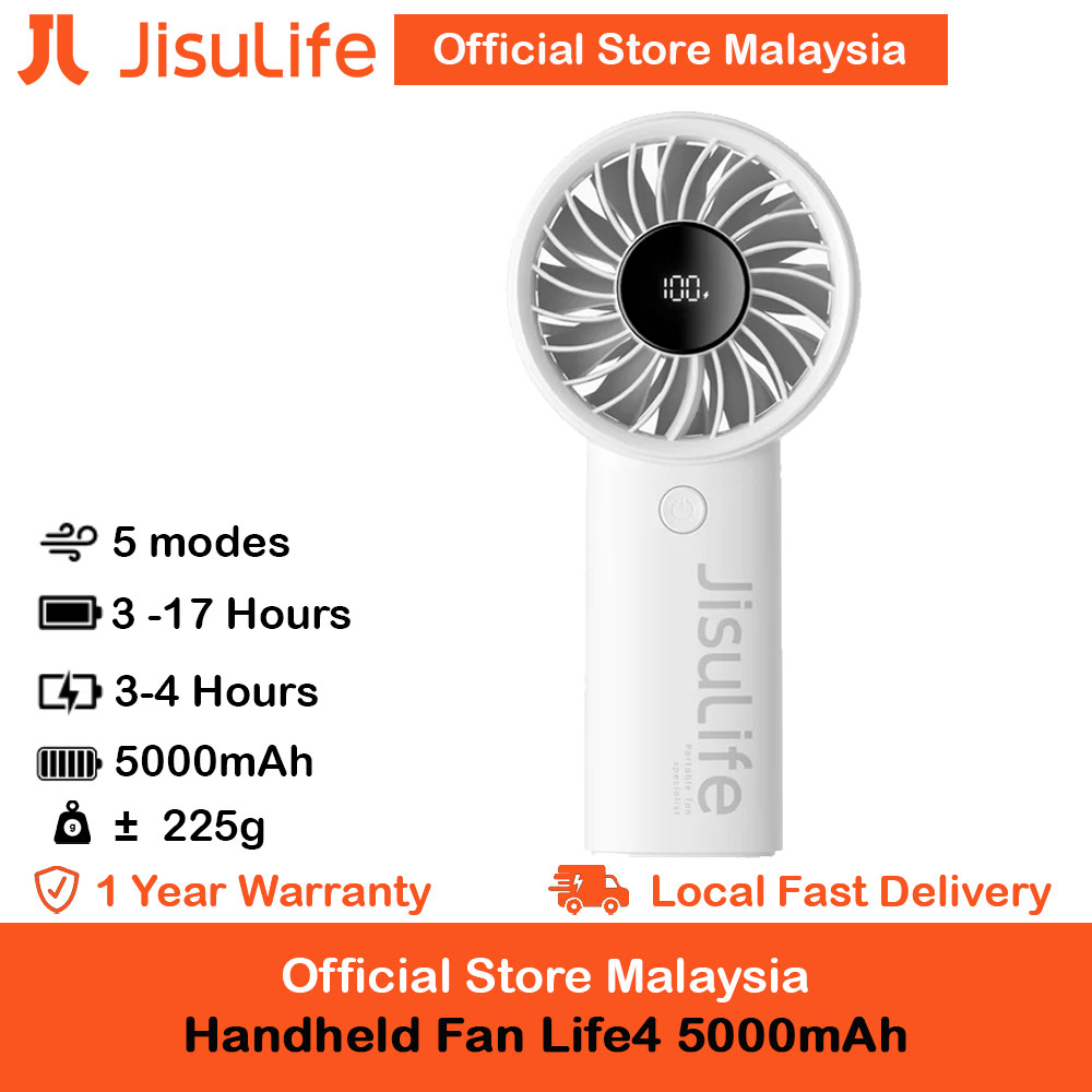 Picture of Jisulife Malaysia Powerful Handheld Fan Life4 Powerful Portable Fan with LED Display (5000mAh Light Grey) Red Design- Red Design Cases, Red Design Covers, iPad Cases and a wide selection of Red Design Accessories in Malaysia, Sabah, Sarawak and Singapore 