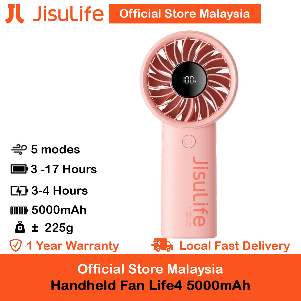 Picture of Jisulife Malaysia Powerful Handheld Fan Life4 Powerful Portable Fan with LED Display (5000mAh Pink) Red Design- Red Design Cases, Red Design Covers, iPad Cases and a wide selection of Red Design Accessories in Malaysia, Sabah, Sarawak and Singapore 