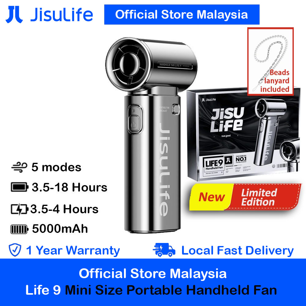Picture of Jisulife Life9 Limited Edition Chrome Silver Handheld Fan Ultra Mini Compact Small Pocket Size Portable Handheld Fan Kipas Pegang Tangan Angin Kuat (5000mah Silver) Red Design- Red Design Cases, Red Design Covers, iPad Cases and a wide selection of Red Design Accessories in Malaysia, Sabah, Sarawak and Singapore 