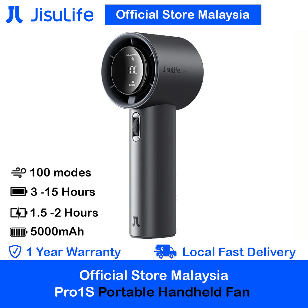 Picture of Jisulife Malaysia Super Power 100 Speed Turbo Strong Wind Portable Fast Charge Rechargeable 5000mAh Hidden Blade High Quality Handheld Mini Fan for Outdoor Indoor Badminton Court Concert Picnic Camping FA53Pro (Dark Grey) Red Design- Red Design Cases, Red Design Covers, iPad Cases and a wide selection of Red Design Accessories in Malaysia, Sabah, Sarawak and Singapore 