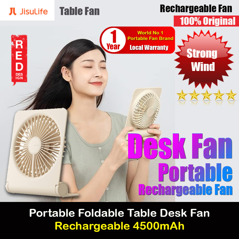 Picture of Jisulife Malaysia Ultra Slim Table Fan Lite Strong Air Flow 4 Speed Wind Portable Rechargeable 4500mAh Desktop Fan For Home Office Outdoor Travel (Brown) Red Design- Red Design Cases, Red Design Covers, iPad Cases and a wide selection of Red Design Accessories in Malaysia, Sabah, Sarawak and Singapore 