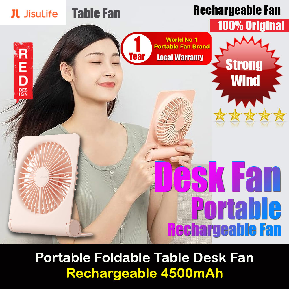Picture of Jisulife Malaysia Ultra Slim Table Fan Lite Strong Air Flow 4 Speed Wind Portable Rechargeable 4500mAh Desktop Fan For Home Office Outdoor Travel (Pink) Red Design- Red Design Cases, Red Design Covers, iPad Cases and a wide selection of Red Design Accessories in Malaysia, Sabah, Sarawak and Singapore 