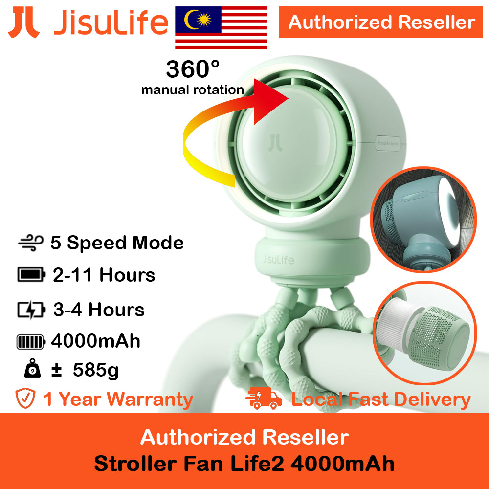 Picture of Jisulife Malaysia Life2 Child Baby Safe Stroller Car Seat Rotatable Flexible Tripod Rechargeable Bladeless Fan (Green) Red Design- Red Design Cases, Red Design Covers, iPad Cases and a wide selection of Red Design Accessories in Malaysia, Sabah, Sarawak and Singapore 